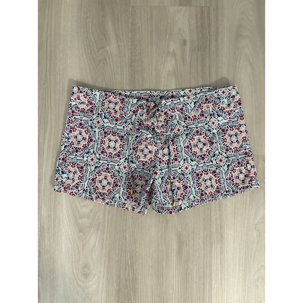 Helen Jon Women Short Geometric Print Board Blue Pink Lace Up Water Resistant 10 - Picture 2 of 9